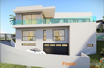 Moderna villa de obra nueva en venta en la parte alta de Costa den Blanes con amplias vistas al mar